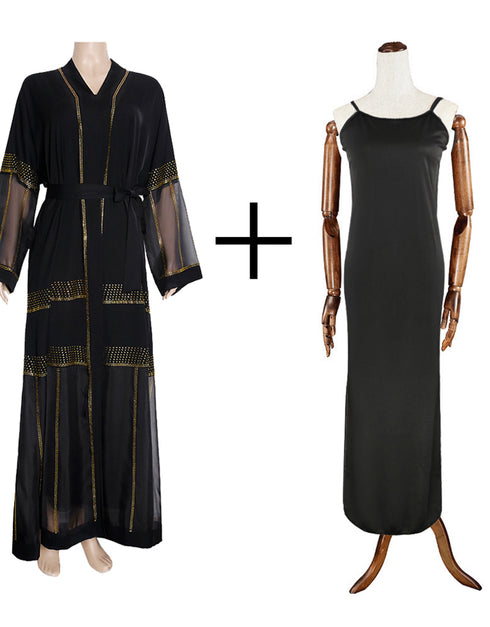 Diamond-Embellished Abaya Dress for Women